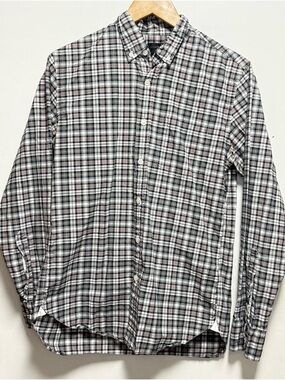 J. Crew Men's Plaid Button-Down Shirt — Black, White & Red